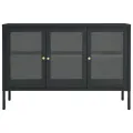 Buffet Anthracite 105x35x70 cm Acier et verre