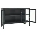 Buffet Anthracite 105x35x70 cm Acier et verre