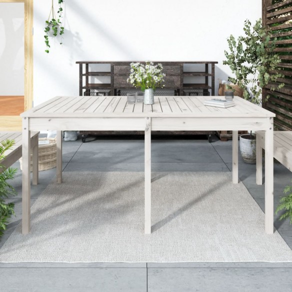 Table de jardin blanc 159,5x82,5x76 cm bois massif de pin