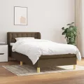 cadre de lit avec matelas Marron foncé 90x190 cm