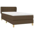 cadre de lit avec matelas Marron foncé 90x190 cm