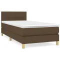 cadre de lit avec matelas Marron foncé 90x190 cm