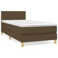 cadre de lit avec matelas Marron foncé 90x190 cm