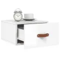 Table de chevet murale blanc brillant 35x35x20 cm