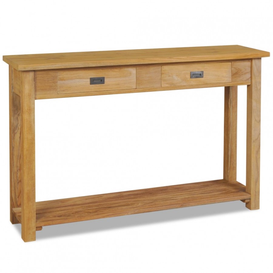 Table console teck massif 120x30x80 cm