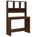 Bureau et étagères Chêne marron 102x45x148 cm Bois d'ingénierie
