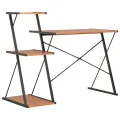 Bureau avec étagère Noir et marron 116x50x93 cm