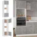 Armoire à micro-ondes Gris béton 60x57x207 cm Aggloméré