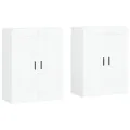Armoires murales 2 pcs blanc bois d'ingénierie