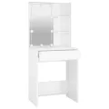 Coiffeuse avec LED Blanc brillant 60x40x140 cm