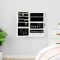 Armoire à bijoux avec miroir et éclairage LED mural blanc