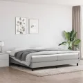 cadre de lit Gris clair 200x200 cm Tissu
