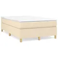 cadre de lit avec matelas Crème 120x200 cm Tissu