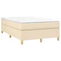 cadre de lit avec matelas Crème 120x200 cm Tissu