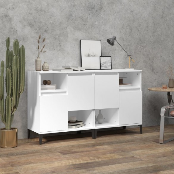 Buffets 2 pcs blanc 60x35x70 cm bois d'ingénierie