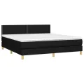 cadre de lit avec matelas LED Noir 160x200 cm Tissu
