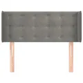 Tête de lit avec oreilles Gris clair 83x16x78/88 cm Velours