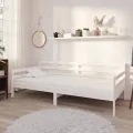 Lit Blanc Bois de pin massif 90x200 cm