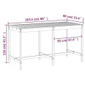 Table de jardin gris 203,5x90x110 cm bois massif de pin