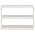 Bibliothèque/Séparateur de pièce Blanc 100x30x71,5cm Pin massif