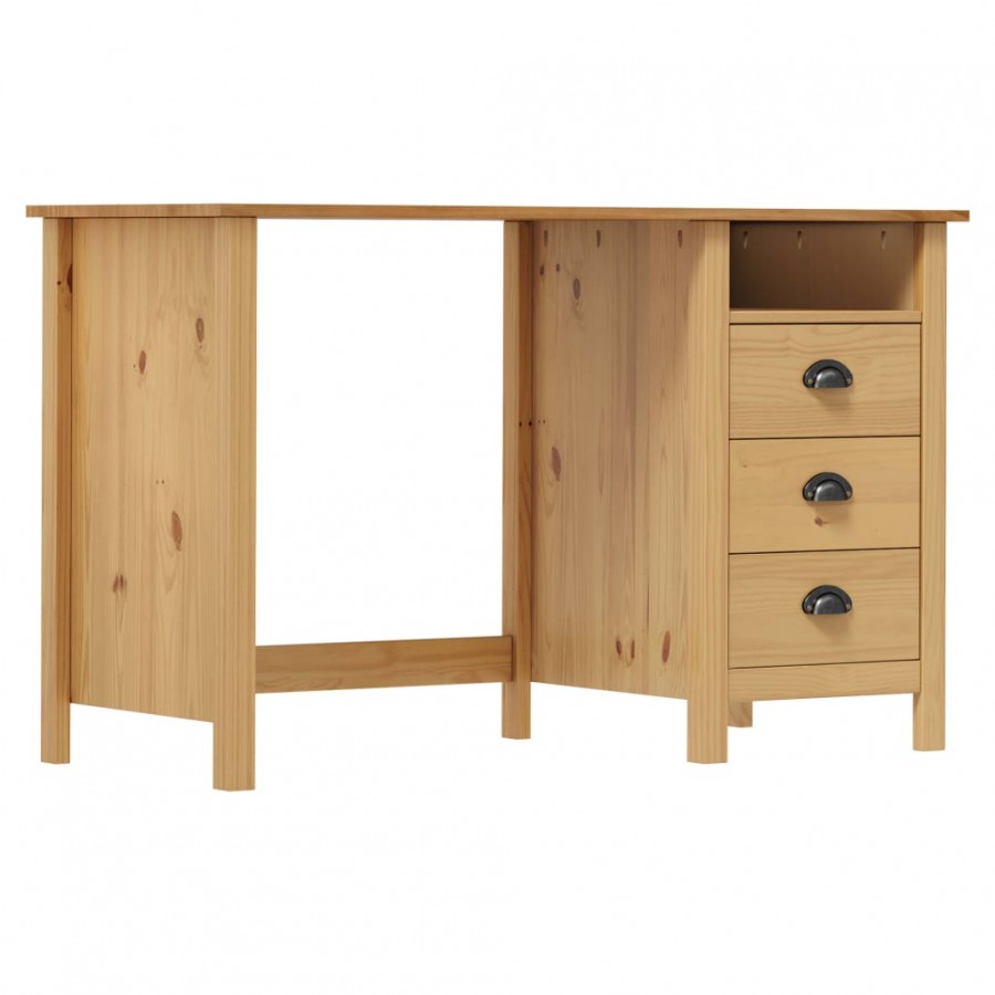 Bureau Hill avec 3 tiroirs 120x50x74 cm Pin solide