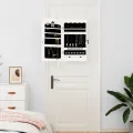 Armoire à bijoux avec miroir murale blanc 37,5x10x67 cm