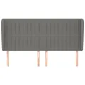 Tête de lit avec oreilles Gris foncé 203x23x118/128 cm Tissu