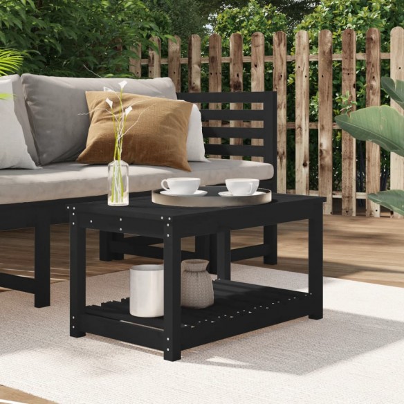 Table de jardin noir 82,5x50,5x45 cm bois massif de pin