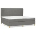 cadre de lit avec matelas Gris foncé 200x200cm Tissu