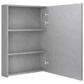Armoire de salle de bain à miroir LED gris béton 50x13x70 cm