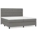 cadre de lit avec matelas Gris foncé 200x200cm Tissu