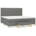 cadre de lit avec matelas Gris foncé 200x200cm Tissu