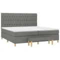 cadre de lit avec matelas Gris foncé 200x200cm Tissu