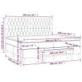 cadre de lit avec matelas Gris foncé 200x200cm Tissu