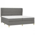 cadre de lit avec matelas Gris foncé 200x200cm Tissu