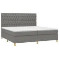 cadre de lit et matelas et LED Gris foncé 200x200 cm