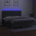 cadre de lit et matelas et LED Gris foncé 200x200 cm