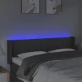 Tête de lit à LED Gris foncé 147x16x78/88 cm Tissu