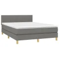 cadre de lit et matelas et LED Gris foncé 140x200 cm