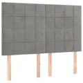 cadre de lit et matelas Gris clair 140x190cm Velours