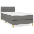 cadre de lit et matelas Gris foncé 90x190 cm Tissu