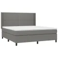 cadre de lit avec matelas Gris foncé 180x200cm Tissu