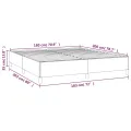 cadre de lit avec matelas Gris foncé 180x200cm Tissu