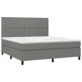 cadre de lit et matelas et LED Gris foncé 180x200 cm
