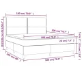 cadre de lit et matelas et LED Gris foncé 180x200 cm