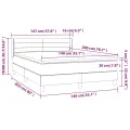 cadre de lit et matelas Gris foncé 140x200cm Velours