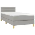cadre de lit avec matelas Gris clair 100x200cm Tissu
