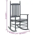 Chaise à bascule avec siège incurvé Gris Bois de peuplier