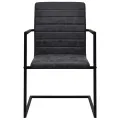 Chaises à manger cantilever lot de 6 noir similicuir
