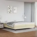 cadre de lit avec matelas Crème 200x200cm Similicuir